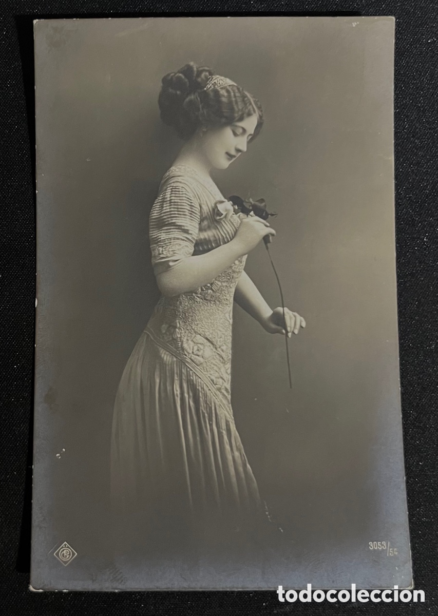 Postais: POSTAL: CHICA CON ROSA - CIRCULADA EN 1912