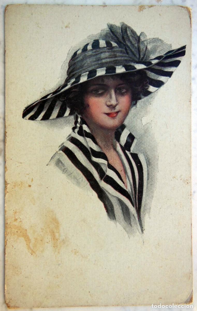 Postais: DAMA CON SOMBRERO (Modernista)