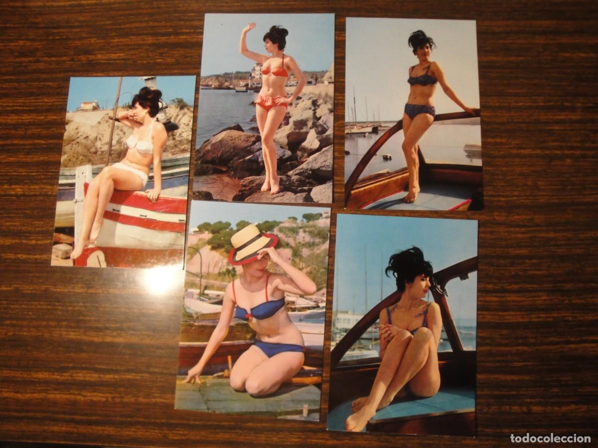 Cartoline: 5 Postales de Margaret Perkins, actriz. A&ntilde;os 60. Nuevas, sin circular.