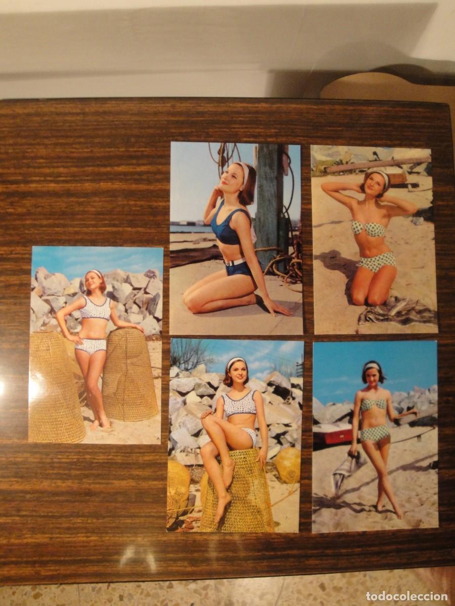 Postais: 5 Postales de Chicas en Bikini. A&ntilde;os 60. Nuevas, sin circular. Ediciones Raker.