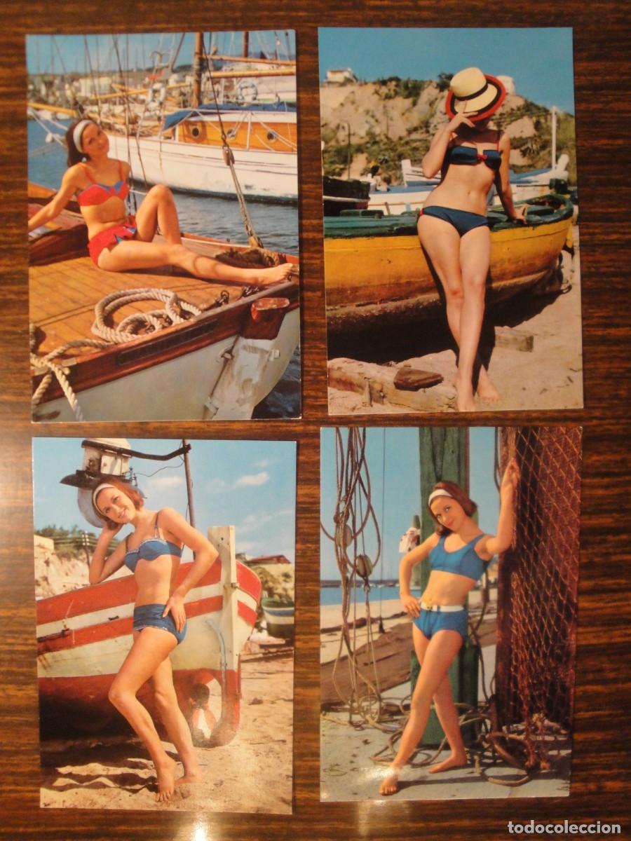 Postais: 4 Postales de Chicas en bikini. A&ntilde;os 60. Nuevas, sin circular. Ediciones Raker.
