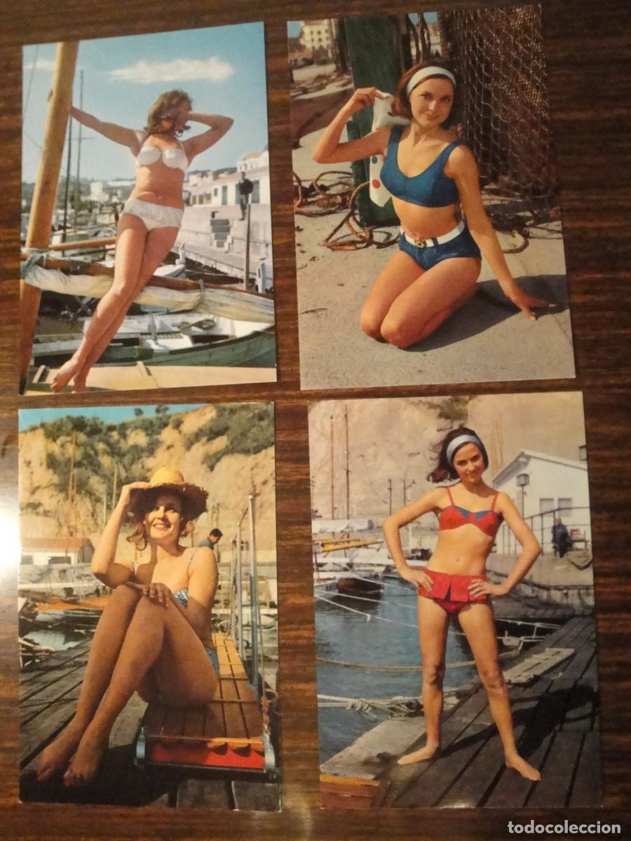 Postais: 4 Postales de Chicas en bikini. A&ntilde;os 60. Nuevas, sin circular. Ediciones Raker.