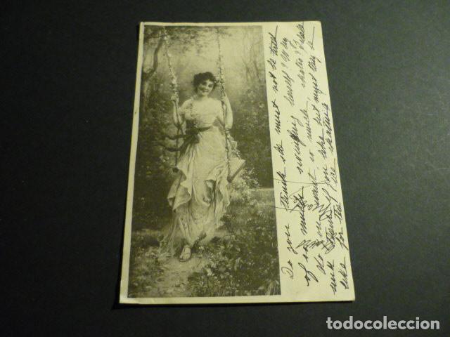 Postais: MUJER EN COLUMPIO POSTAL