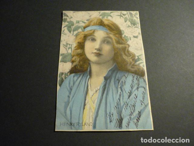 MUJER ELEGANTE POSTAL ILUSTRADA