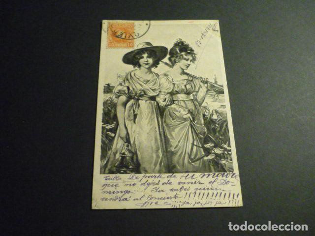 Postales: MUJERES ELEGANTES POSTAL ILUSTRADA - Foto 1