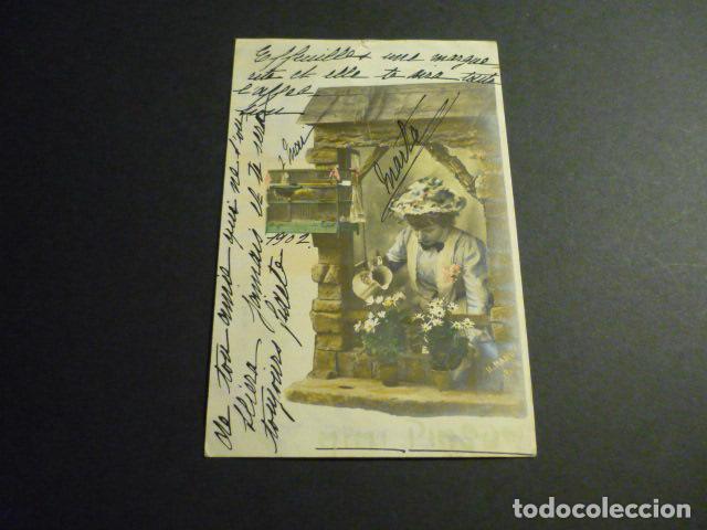 Postales: MUJER EN VENTANA POSTAL - Foto 1