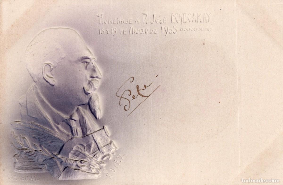 Postales: JOS&Eacute; ECHEGARAY. POSTAL EN RELIEVE - Foto 1