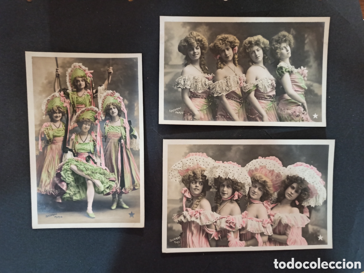 Cartoline: Serie de 3 postales antiguas. Sin circular.