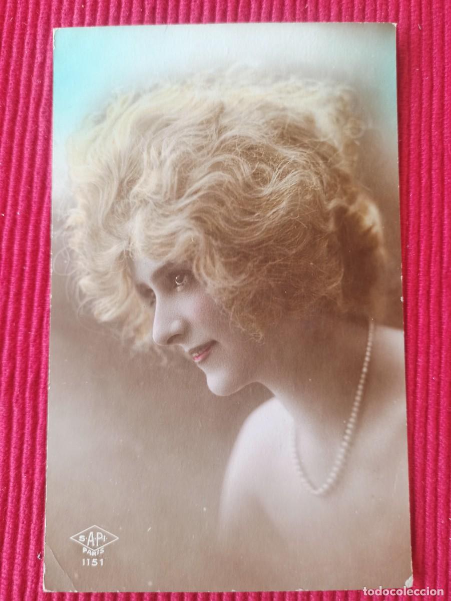 Postcards: Postal bella se&ntilde;orita Bayona 1921 principio siglo xx