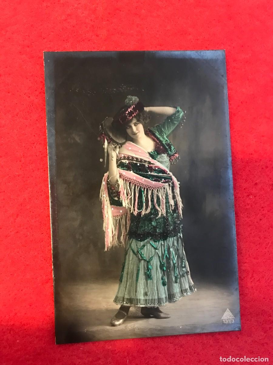 Postkarten: POSTAL. MUJER CON PANDERETA. BAILE. NO ESCRITA