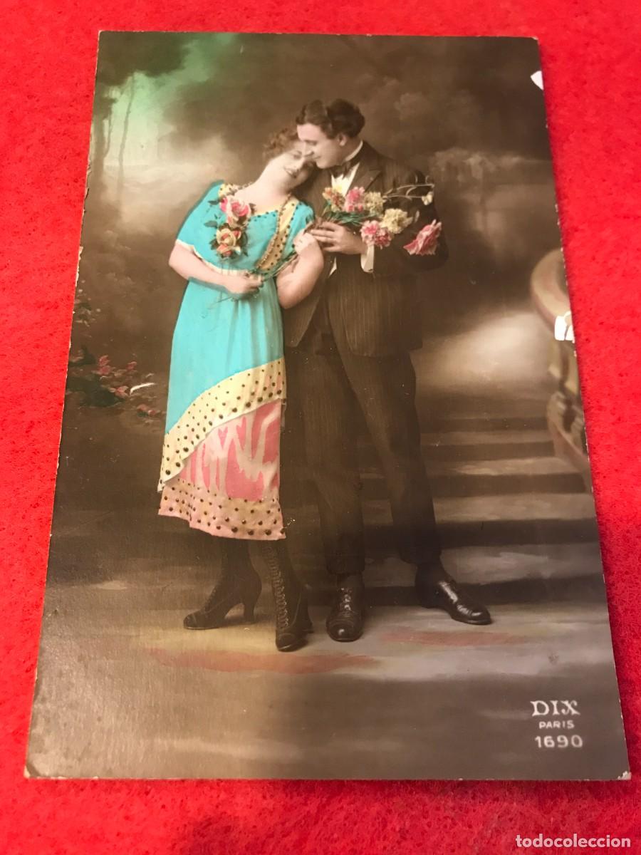 Cartoline: POSTAL. PAREJA DE ENAMORADOS. NO ESCRITA