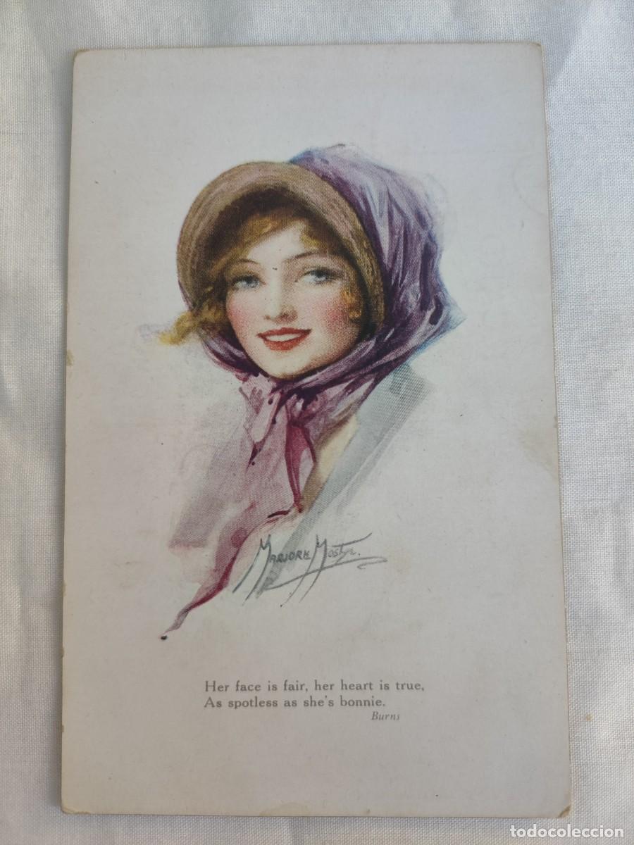 Postales: Postal Mujer pa&ntilde;uelo morado - Foto 1
