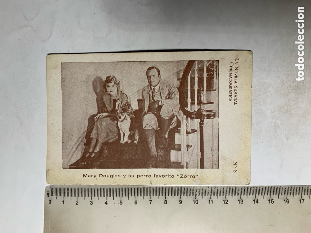 Postcards: POSTAL. MARY-DOUGLAS Y SU PERRO FAVORITO &ldquo;ZORRO&rdquo;. LA NOVELA SEMANAL CINEMATOGR&Aacute;FICA. N&deg;. 8.