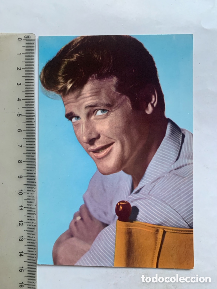 Postales: POSTAL. ROGER MOORE. INT&Eacute;RPRETE DE &ldquo;EL SANTO&rdquo;. EDICIONES ESTE. - Foto 1