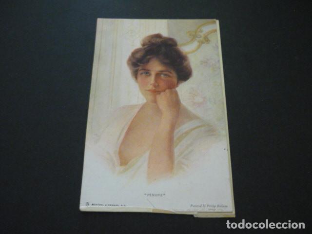 Postales: MUJER PENSATIVA POSTAL - Foto 1