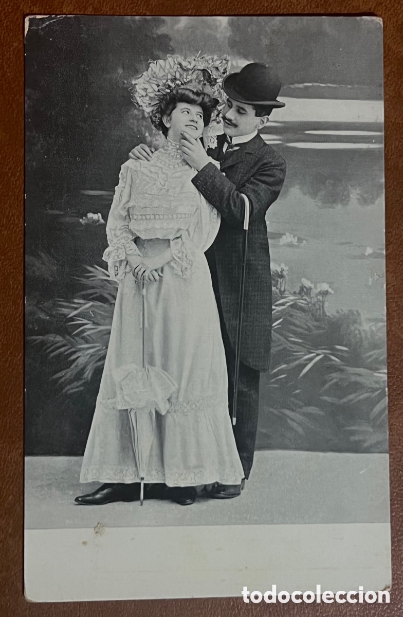 Postales: POSTA - PAREJA DE NOVIOS - CIRCULADA EN 1907 - Foto 1