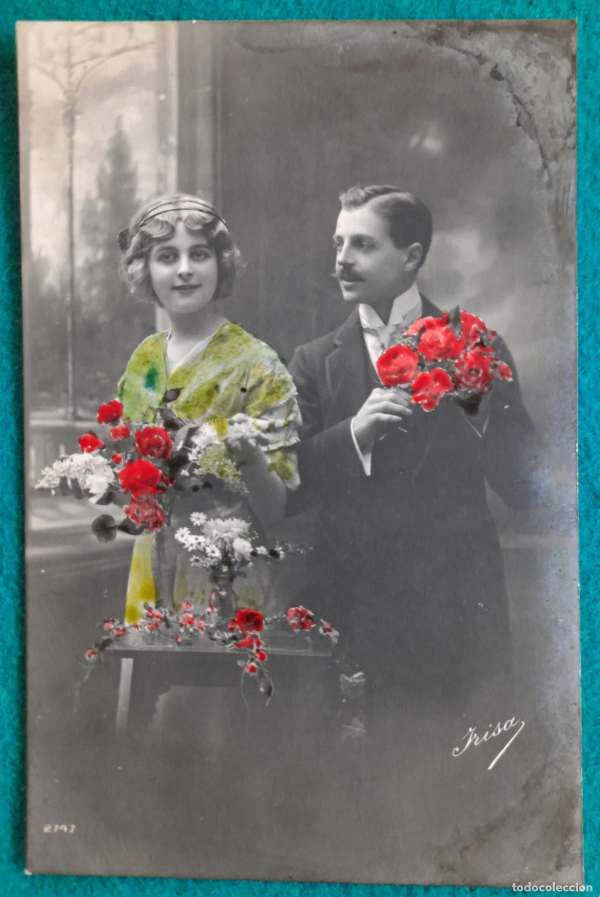 Postais: RW POSTAL ROMANTICA PAREJA FLORES PR19