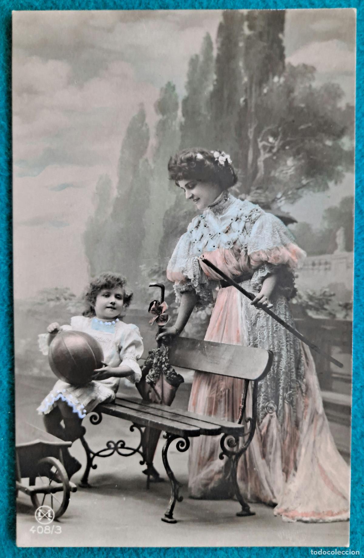 Postais: RW POSTAL MUJER NI&Ntilde;A PARQUE PR27