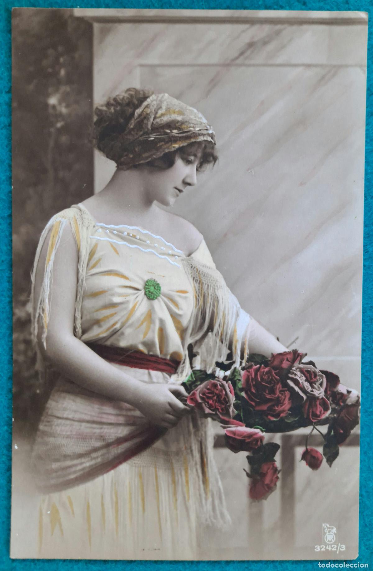 Postais: RW POSTAL ROMANTICA MUJER FLORES PR57