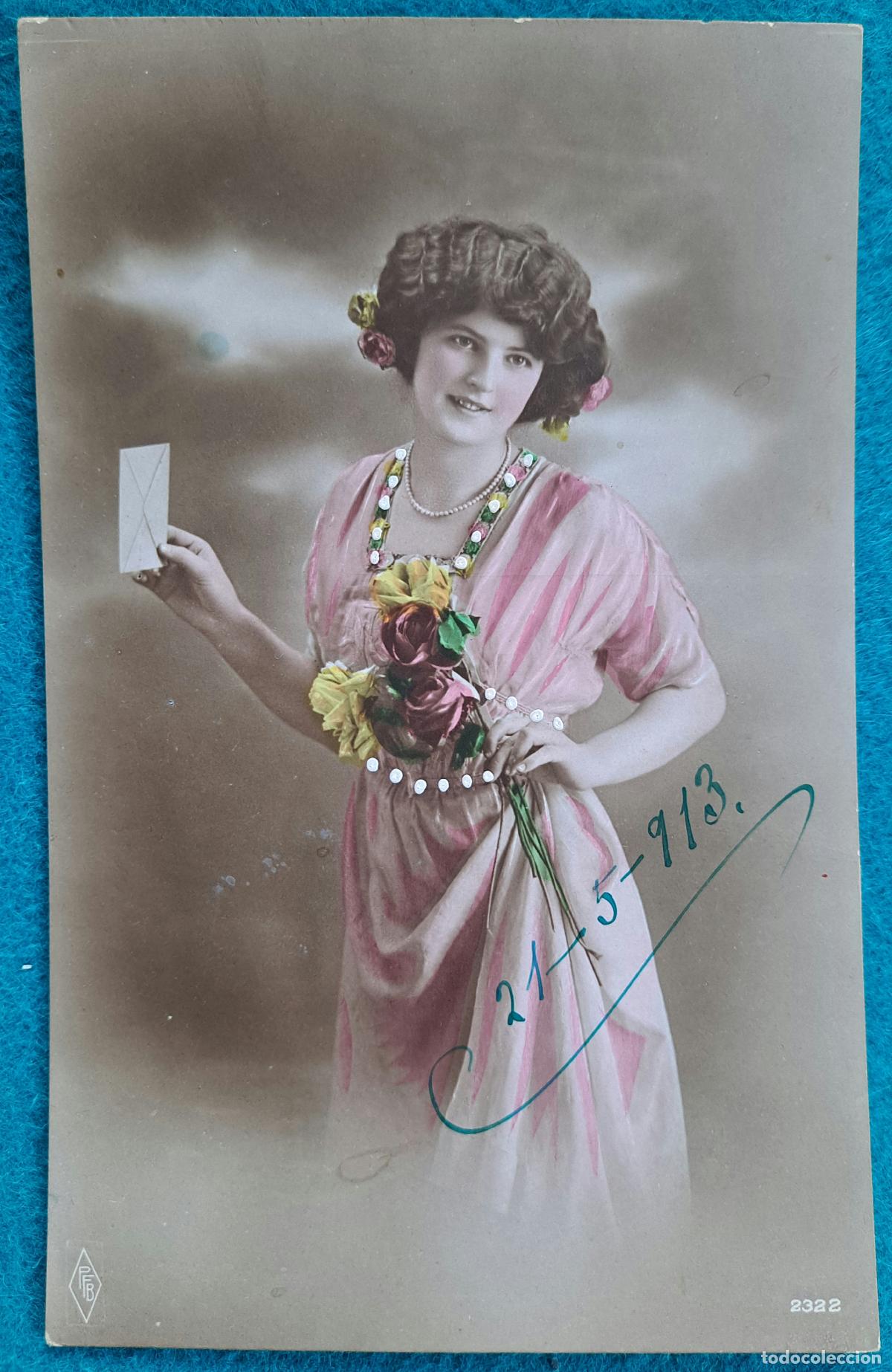 Postais: RW POSTAL ROMANTICA MUJER FLORES PR58