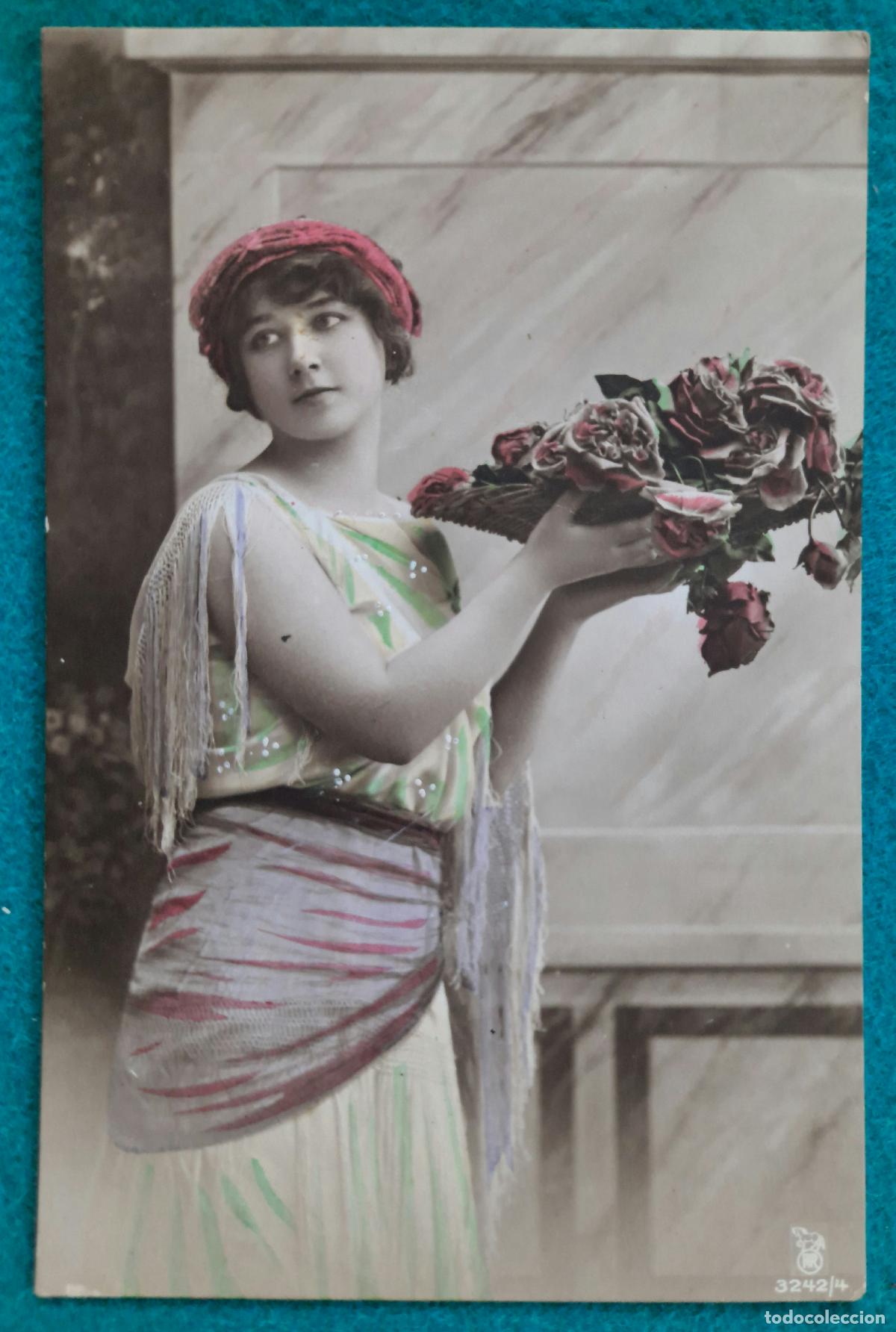 Postais: RW POSTAL ROMANTICA MUJER FLORES PR60
