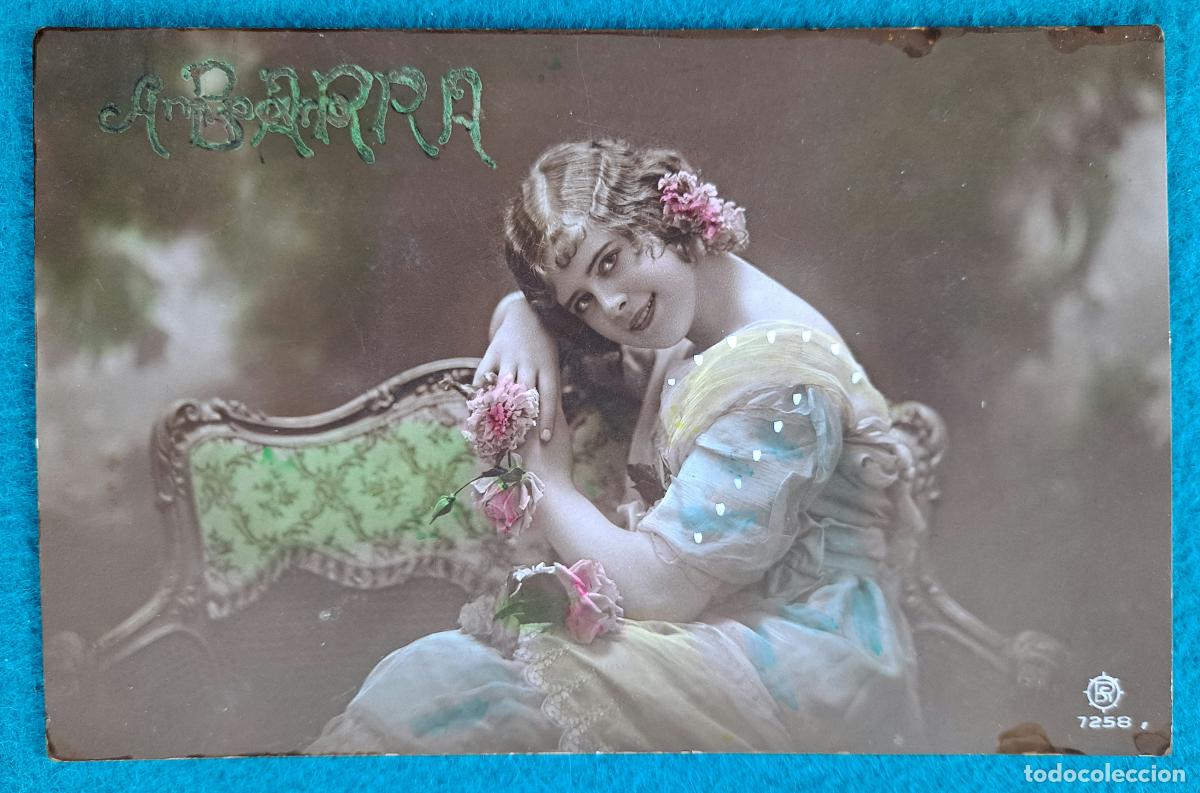 Postais: RW POSTAL ROMANTICA MUJER FLORES PR80