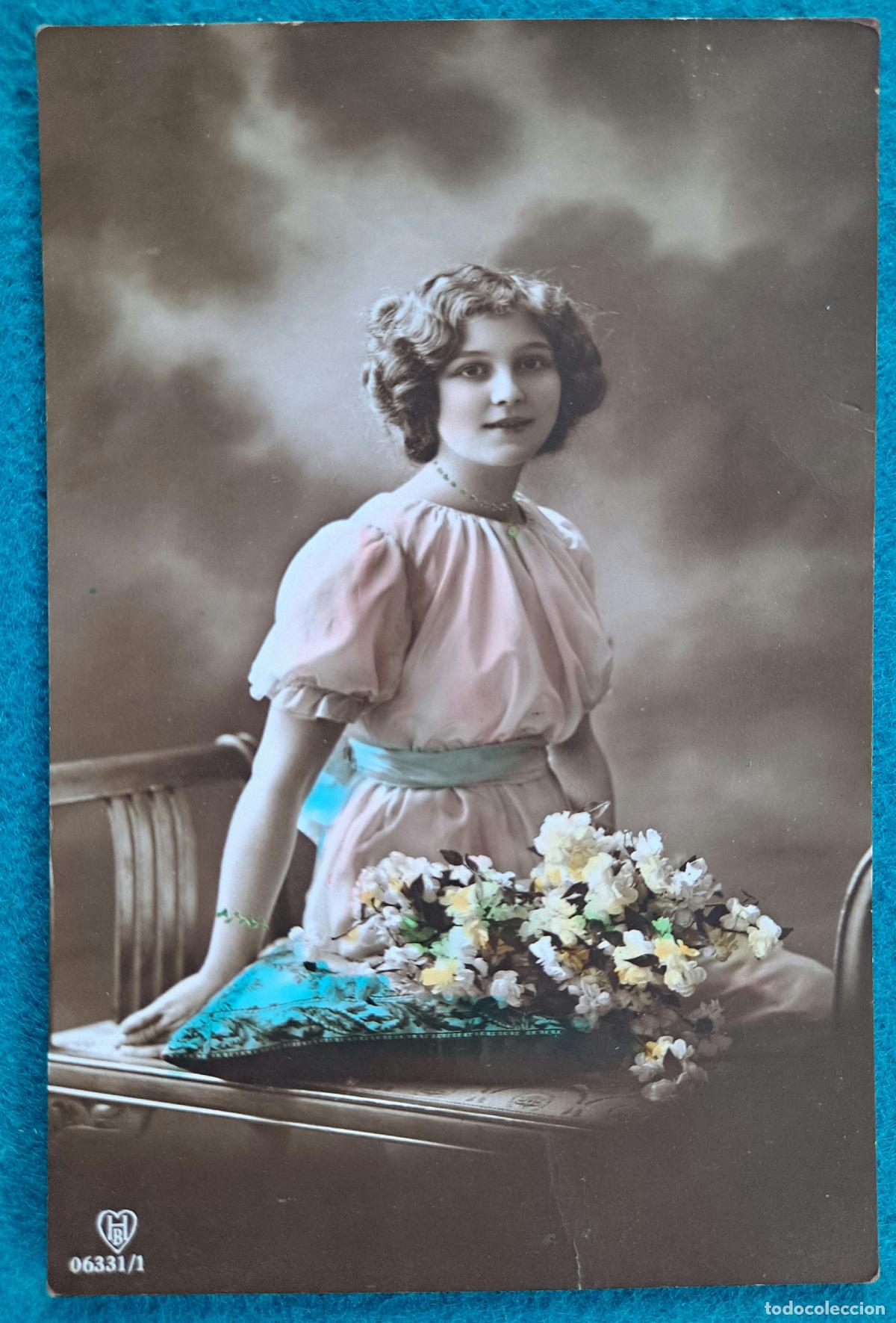 Postais: RW POSTAL ROMANTICA MUJER FLORES PR81