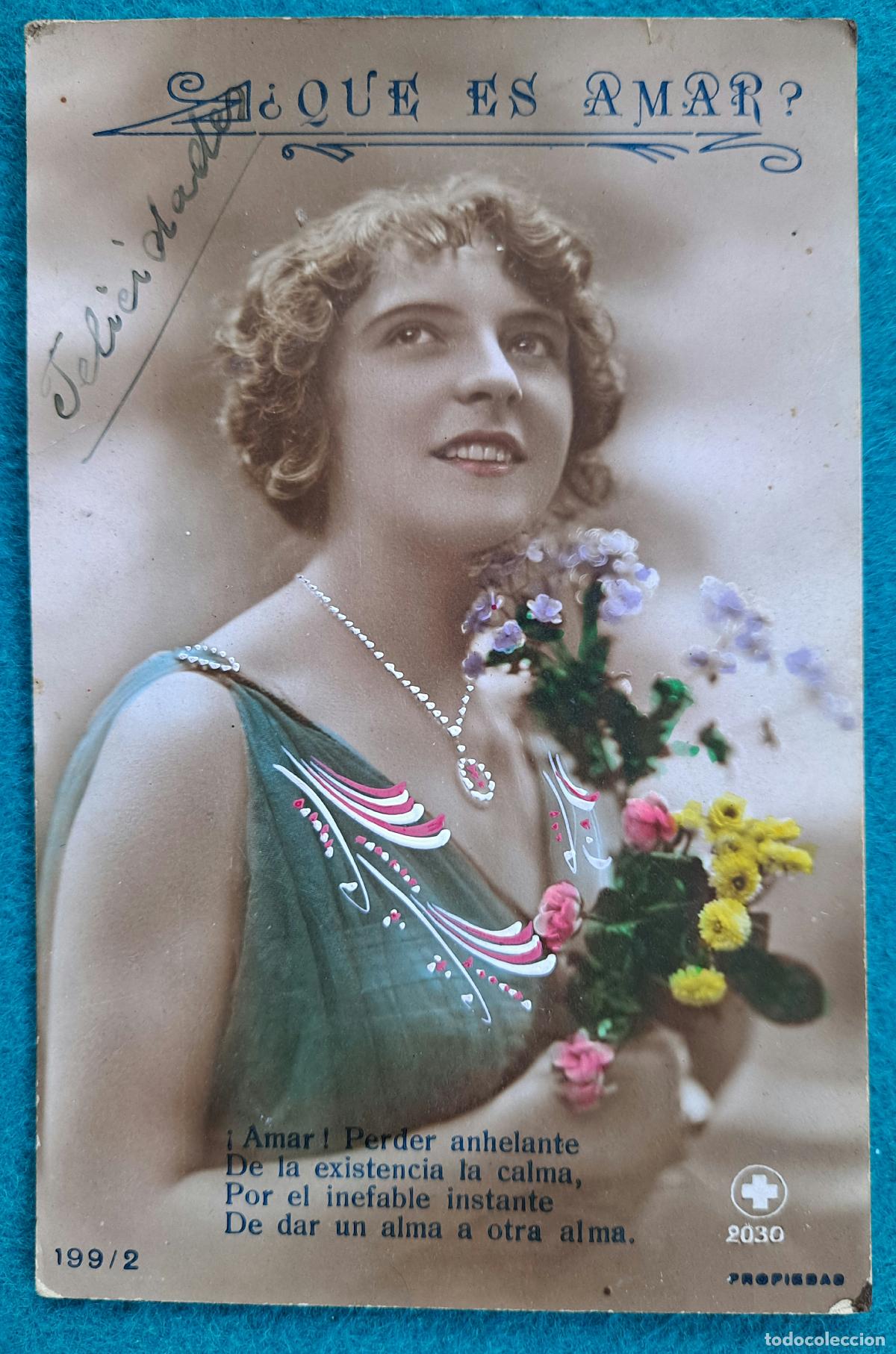 Postais: RW POSTAL ROMANTICA MUJER FLORES PR83