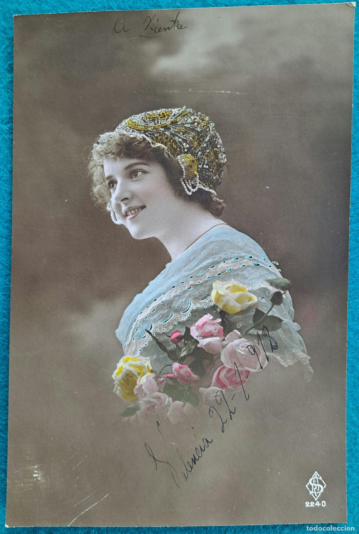 Cartoline: RW POSTAL ROMANTICA MUJER FLORES PR108