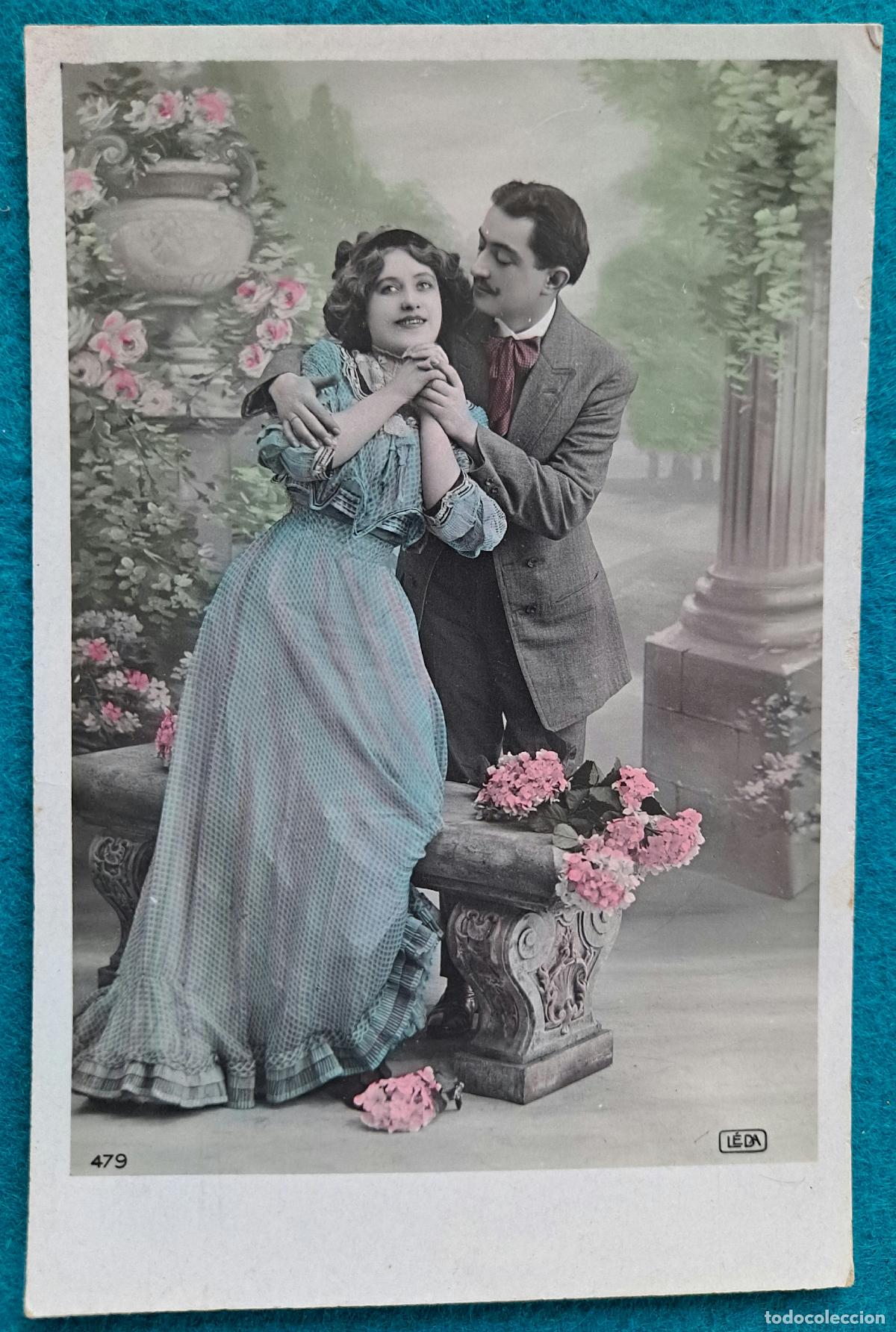 Postales: RW POSTAL ROMANTICA PAREJA FLORES PR128