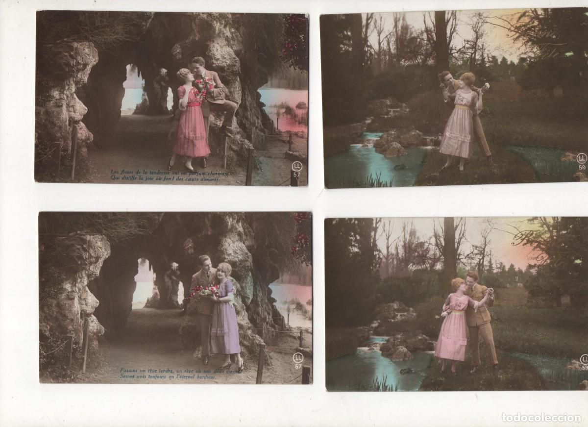 Cartes Postales: Serie de 7 Postales francesas principios del XX- circuladas excepto 2-rom&aacute;nticas