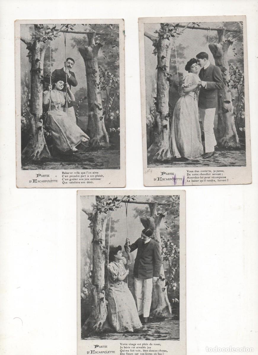 Postkarten: Serie de 3 Postales francesas principios del XX- circuladas excepto 1-