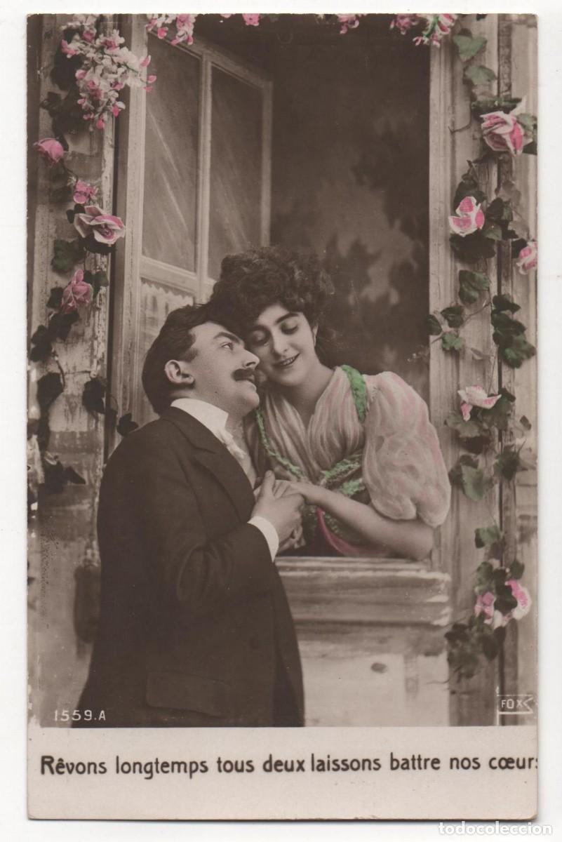 Cartes Postales: Postal francesa principios del XX- circulada-Rom&aacute;ntica-