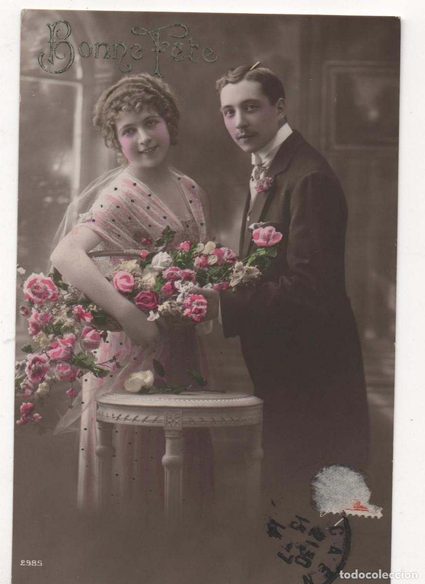 Cartoline: Postal francesa principios del XX- circulada-Rom&aacute;ntica-