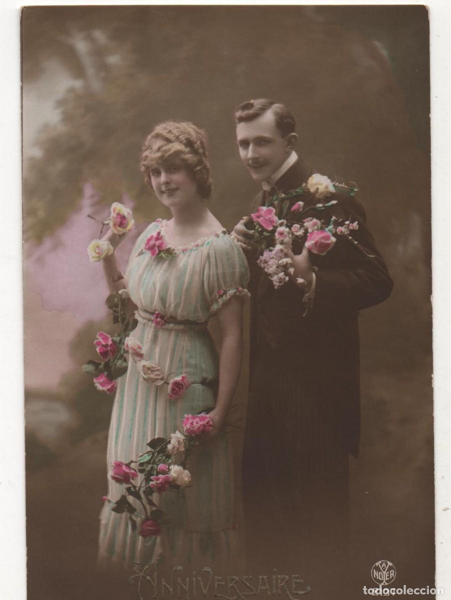 Cartoline: Postal francesa principios del XX- circulada-Rom&aacute;ntica-