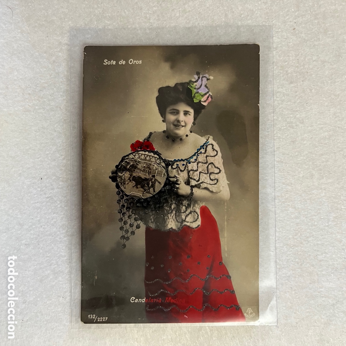 Postcards: ANTIGUA POSTAL ACTRIZ / CUPLETISTA - CANDELARIA MEDINA / SOTA DE OROS / BARAJA / CARTAS