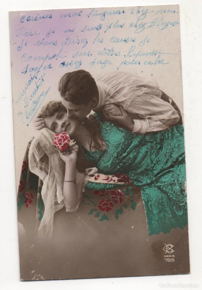 Cartoline: Postal francesa principios del XX- escrita-Rom&aacute;ntica-