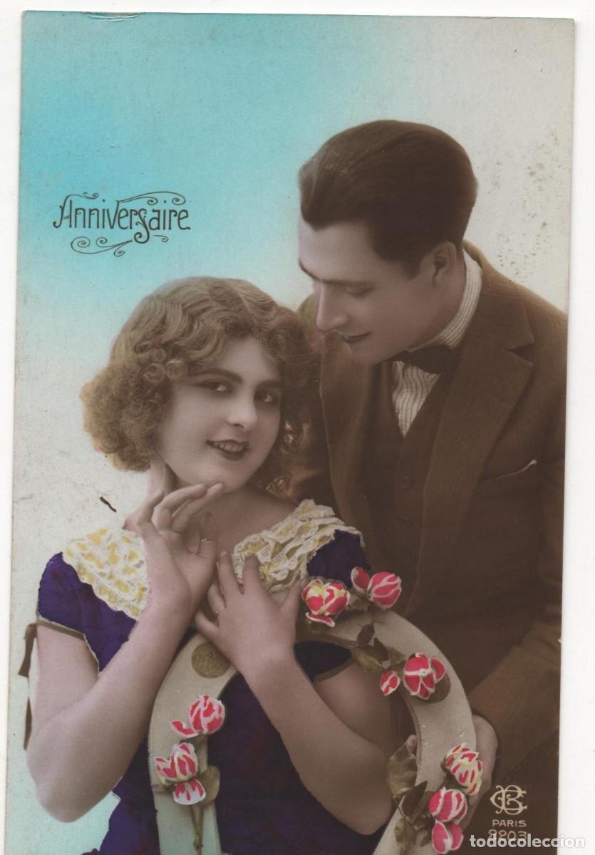 Cartoline: Postal francesa principios del XX- escrita-Rom&aacute;ntica-