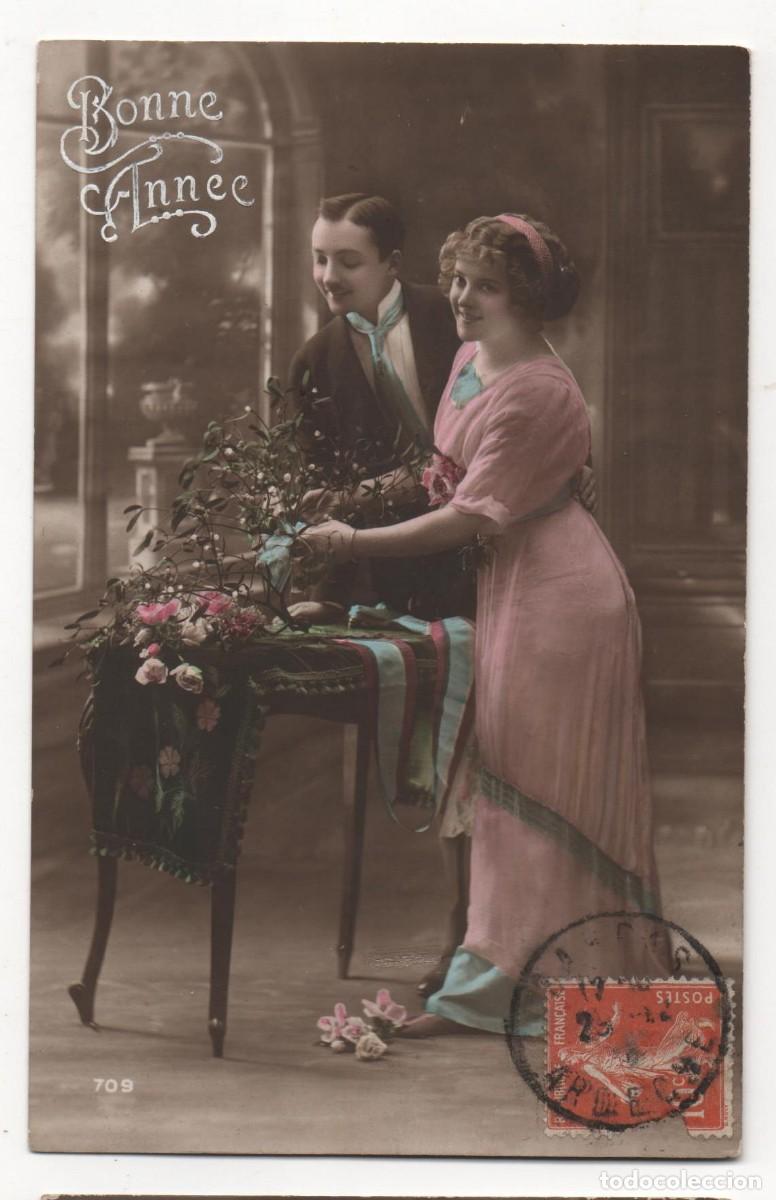 Cartoline: Postal francesa principios del XX- escrita-Rom&aacute;ntica-