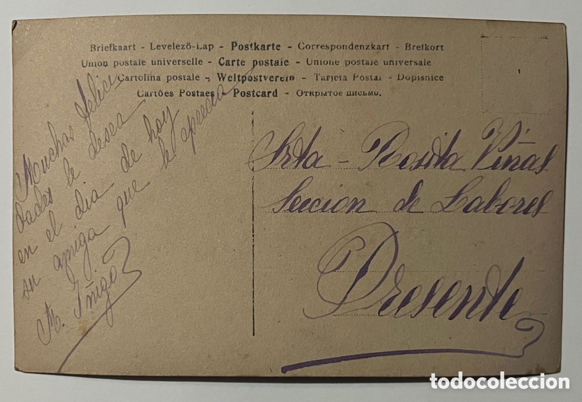 Postales: POSTAL: ACTRIZ FLORIDO - CIRCULADA EN 1906 - Foto 2