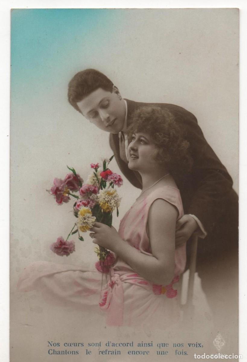 Postkarten: Postal francesa principios del XX- escrita-Rom&aacute;ntica-