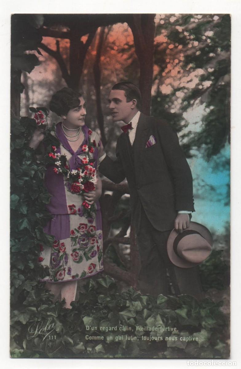 Postais: 2 postales francesas principios de siglo- sin circular-Rom&aacute;ntica-