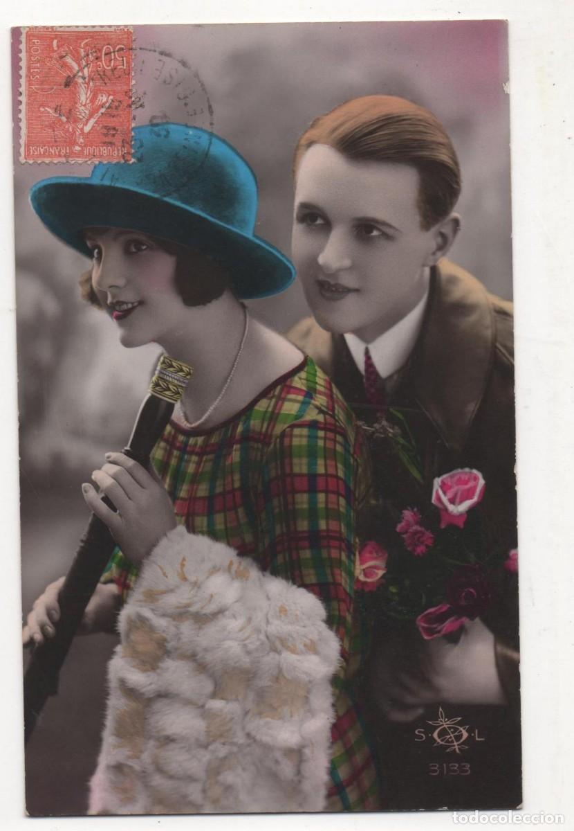 Cartoline: Postal francesa principios del XX- escrita-Rom&aacute;ntica-