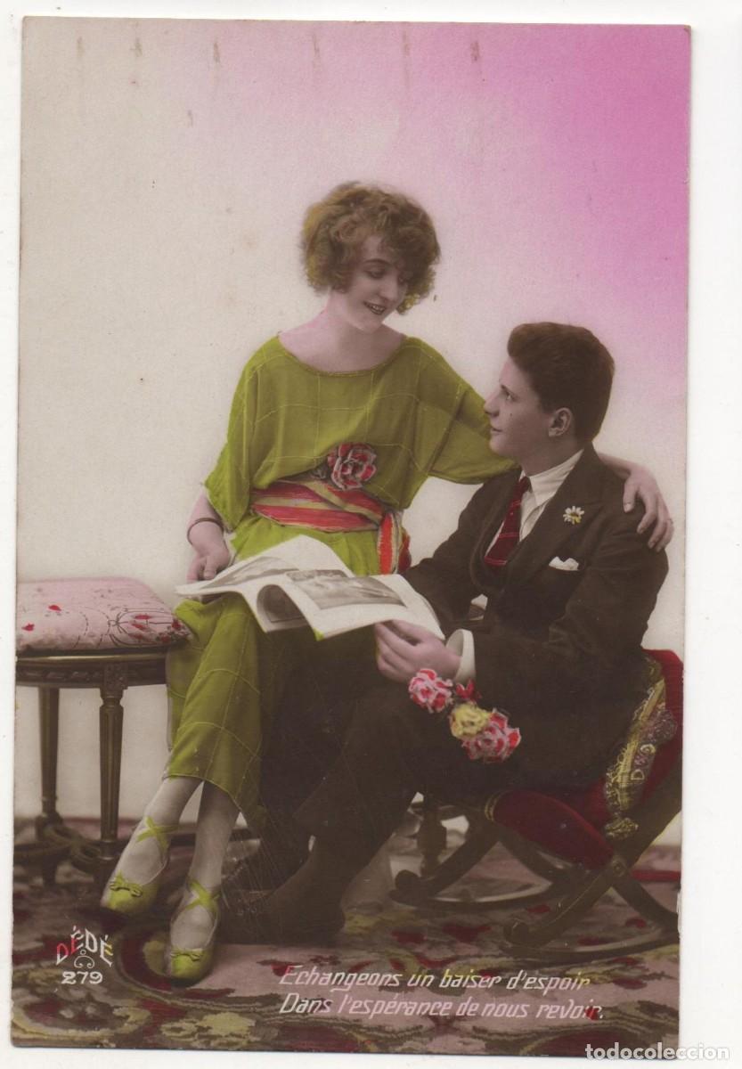 Cartoline: Postal francesa principios del XX- escrita-Rom&aacute;ntica-
