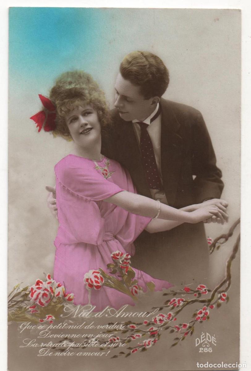 Cartoline: Postal francesa principios del XX- escrita-Rom&aacute;ntica