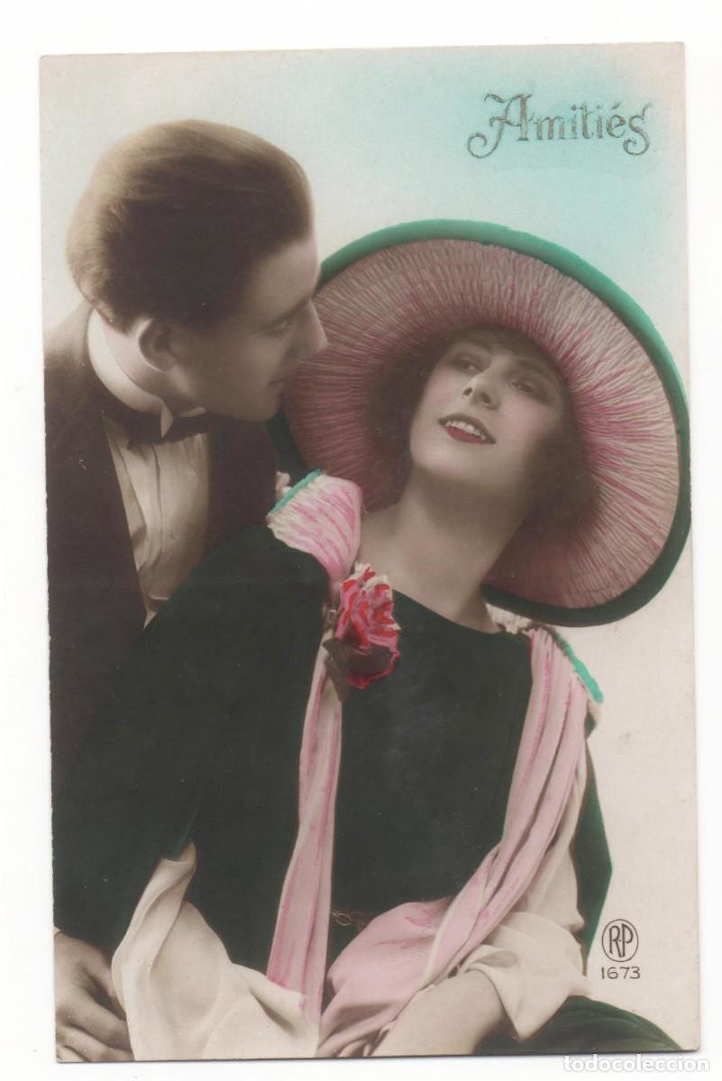 Postkarten: Postal francesa principios del XX- escrita-Rom&aacute;ntica
