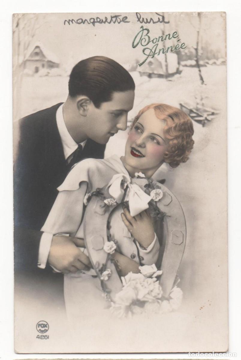 Postkarten: Postal francesa a&ntilde;os 30- escrita-Rom&aacute;ntica-