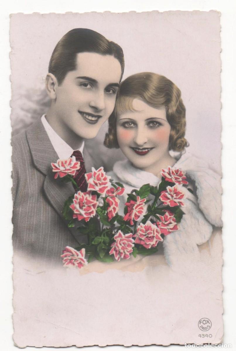 Cartoline: Postal francesa a&ntilde;os 30- escrita-Rom&aacute;ntica-