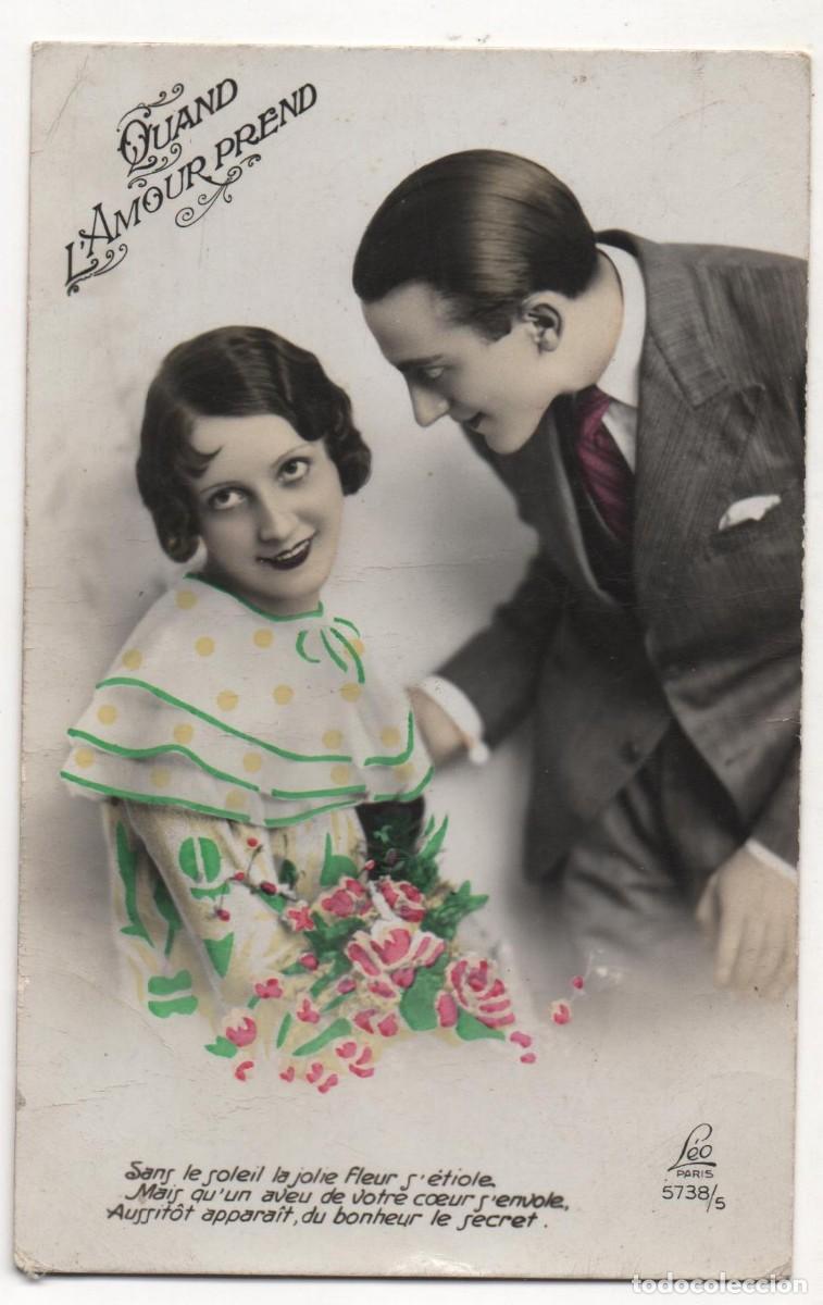 Postais: Postal francesa a&ntilde;os 30- escrita-Rom&aacute;ntica-