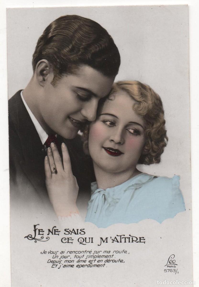 Postais: Postal francesa a&ntilde;os 40- escrita-Rom&aacute;ntica-